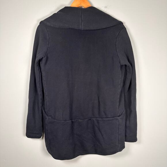 James Perse French Terry Black Cotton Blazer Open Front Jacket Women’s Size L - Picture 5 of 9
